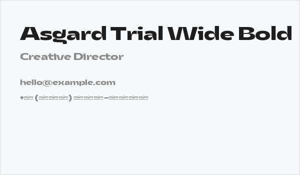 Asgard Trial Wide Bold Business Card