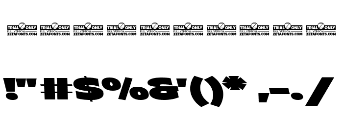 Asgard Trial Wide Fat Backslant Font OTHER CHARS