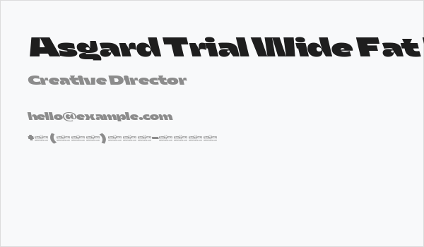 Asgard Trial Wide Fat Backslant Business Card