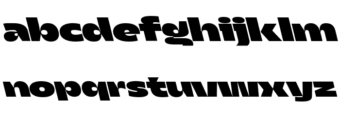 Asgard Trial Wide Fat Backslant Font LOWERCASE