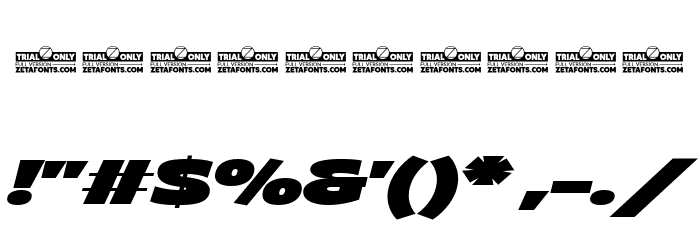 Asgard Trial Wide Fat Italic Font OTHER CHARS