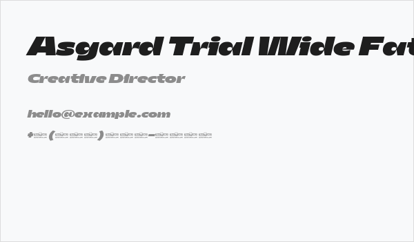 Asgard Trial Wide Fat Italic Business Card