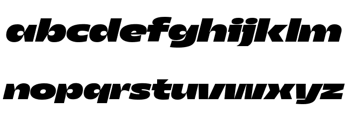 Asgard Trial Wide Fat Italic Font LOWERCASE