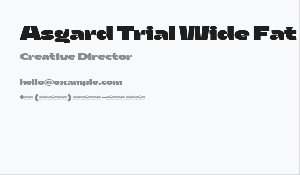Asgard Trial Wide Fat Business Card