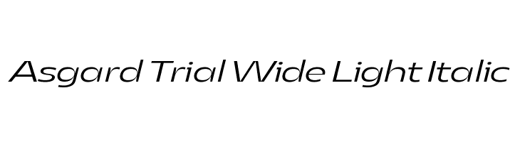 Asgard Trial Wide Light Italic  नि: शुल्क फ़ॉन्ट्स डाउनलोड