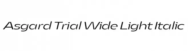 Asgard Trial Wide Light Italic  تنزيل الخطوط