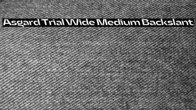 Asgard Trial Wide Medium Backslant Font examples