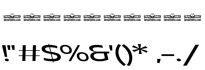 Asgard Trial Wide Regular Backslant Font OTHER CHARS