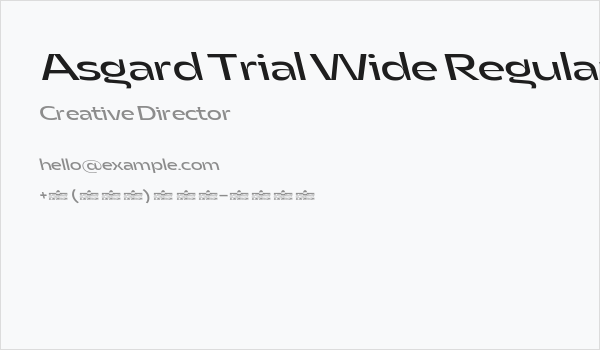 Asgard Trial Wide Regular Backslant Business Card