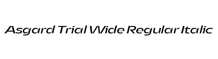Asgard Trial Wide Regular Italic  フリーフォントのダウンロード
