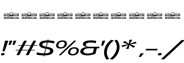 Asgard Trial Wide Regular Italic Font OTHER CHARS