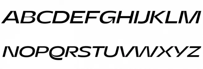 Asgard Trial Wide Regular Italic Шрифта ВЕРХНИЙ