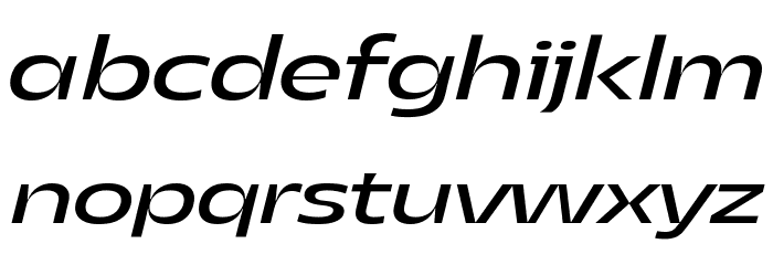Asgard Trial Wide Regular Italic Font LOWERCASE