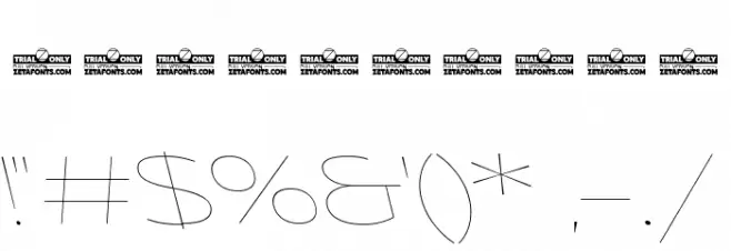 Asgard Trial Wide Thin Backslant Font OTHER CHARS