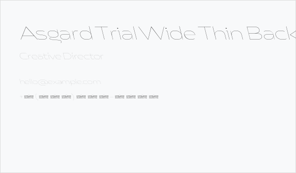 Asgard Trial Wide Thin Backslant Business Card