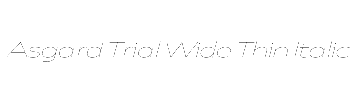 Asgard Trial Wide Thin Italic  免费字体下载