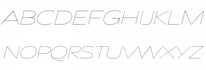 Asgard Trial Wide Thin Italic Fonte MAIÚSCULAS