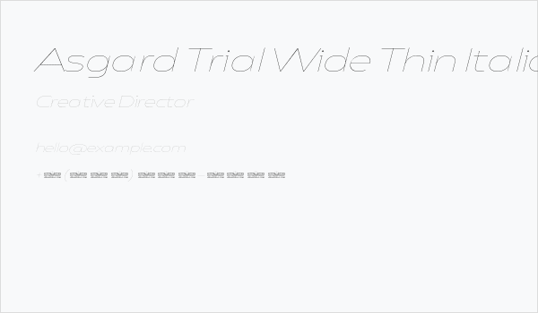 Asgard Trial Wide Thin Italic Business Card