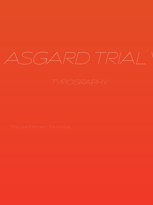 Asgard Trial Wide Thin Italic Poster