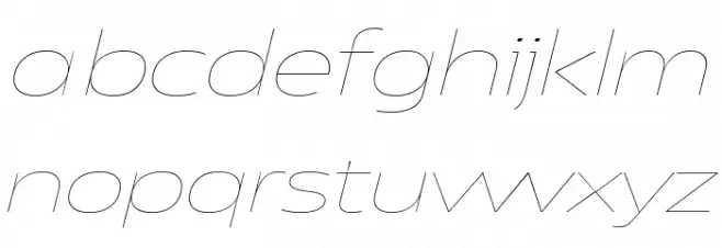Asgard Trial Wide Thin Italic Caratteri MINUSCOLO