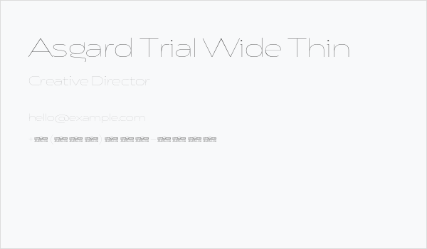 Asgard Trial Wide Thin Business Card