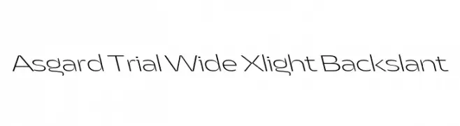 Asgard Trial Wide Xlight Backslant  Descarca Fonturi Gratis
