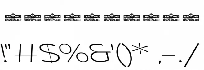 Asgard Trial Wide Xlight Backslant Font OTHER CHARS