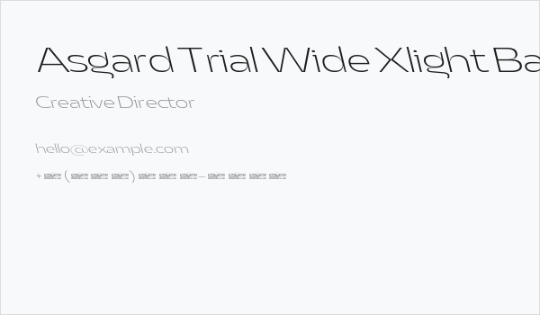 Asgard Trial Wide Xlight Backslant Business Card