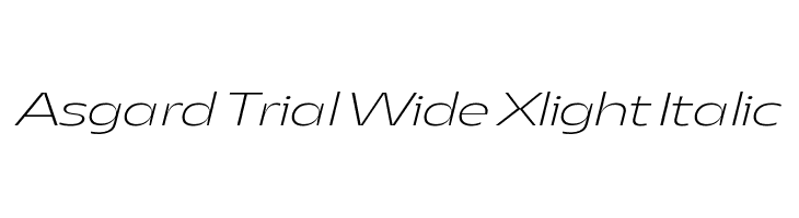 Asgard Trial Wide Xlight Italic  नि: शुल्क फ़ॉन्ट्स डाउनलोड