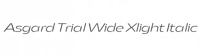 Asgard Trial Wide Xlight Italic  les polices de caractères gratuit tlcharger