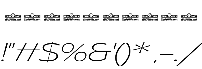 Asgard Trial Wide Xlight Italic Font OTHER CHARS