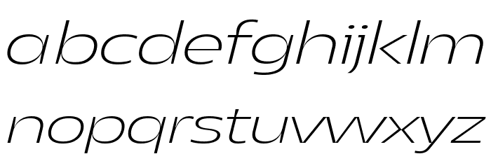 Asgard Trial Wide Xlight Italic Font LOWERCASE
