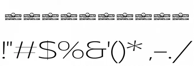 Asgard Trial Wide Xlight Font OTHER CHARS