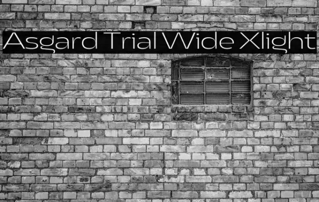 Asgard Trial Wide Xlight Font examples