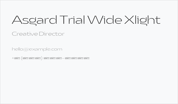 Asgard Trial Wide Xlight Business Card