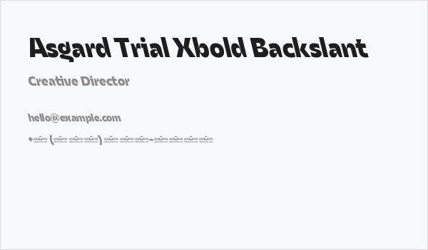 Asgard Trial Xbold Backslant Business Card