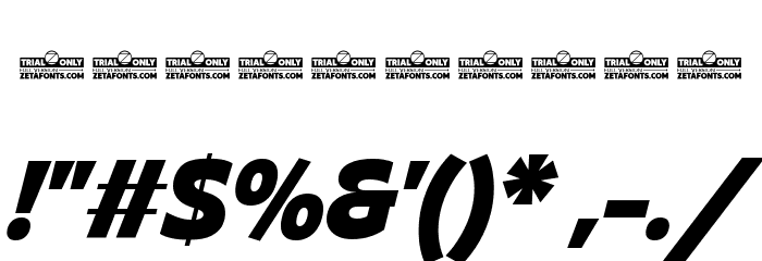 Asgard Trial Xbold Italic Font OTHER CHARS
