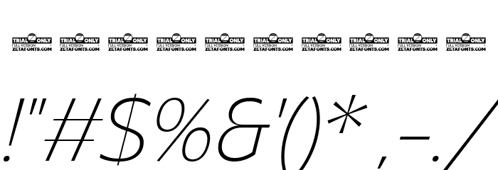 Asgard Trial Xlight Italic Font OTHER CHARS