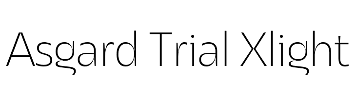 Asgard Trial Xlight  Frei Schriftart Herunterladen
