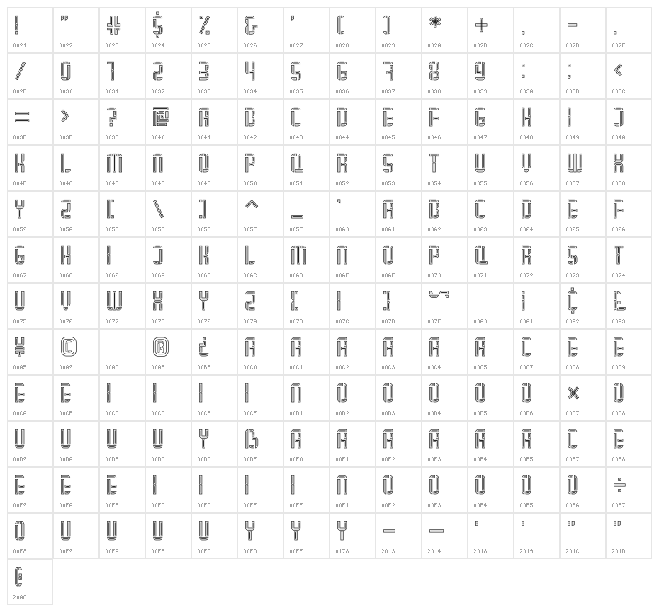 Asgerion Character Map