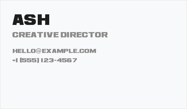 Ash Business Card