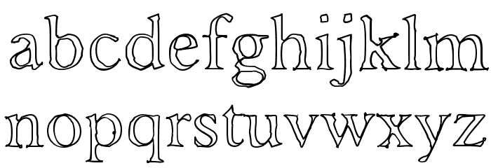 AshaOutline Font LOWERCASE