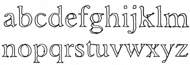 AshaOutline फ़ॉन्ट लोअरकेस