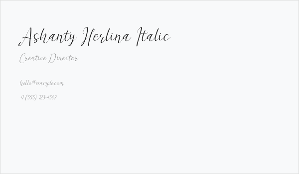 Ashanty Herlina Italic Business Card