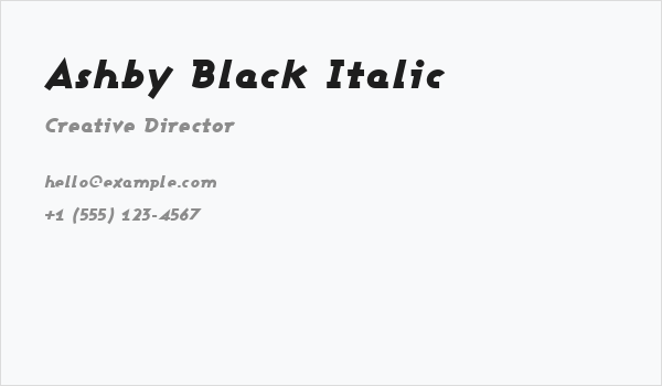 Ashby Black Italic Business Card