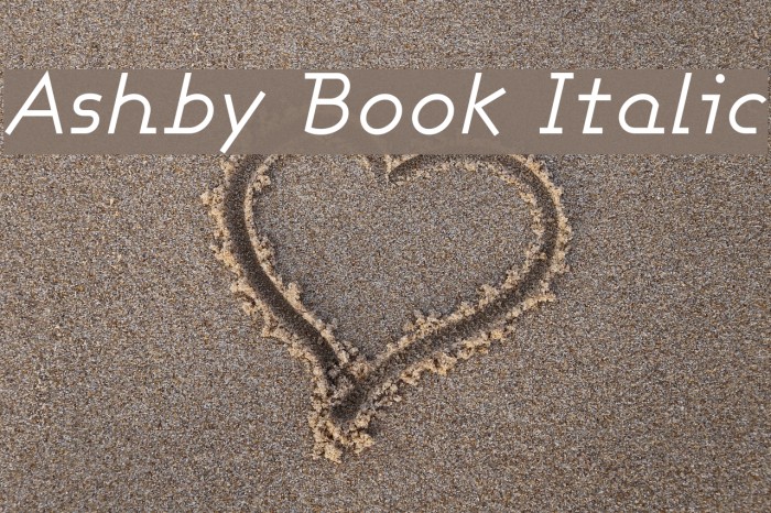 Ashby Book Italic Font examples