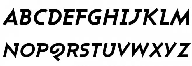 Ashby Extra Bold Italic Caratteri MAIUSCOLE