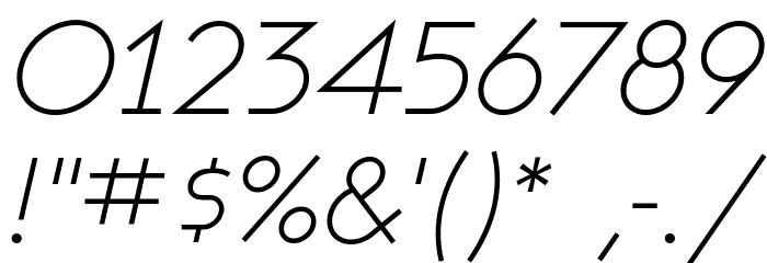 Ashby Light Italic Font OTHER CHARS