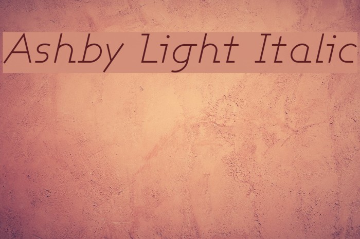 Ashby Light Italic Font examples