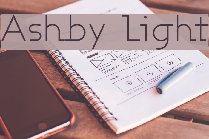 Ashby Light Font examples